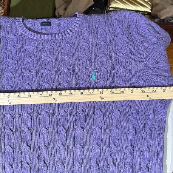 Ralph Lauren Raw Silk Sweater Men’s Large Purple 💜Play Condition💜 See Photos - Picture 7 of 15